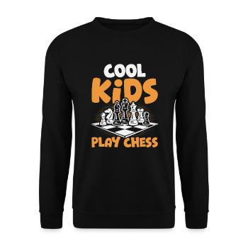 Chess Player Cool Kids Play Chess - Unisex Sweatshirt - black - Front - Alina (178cm) & Michal (187cm)