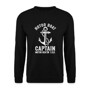 Bateau à moteur Capitaine Ancre Bateau à moteur - Sweat-shirt Unisexe - noir - Devant - Alina (178cm) & Michal (187cm)