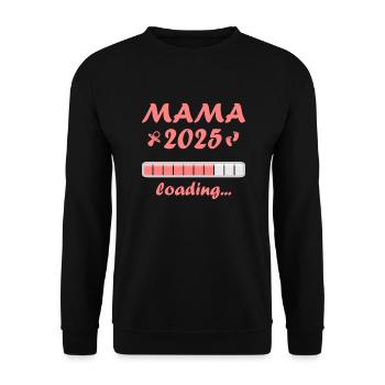 Maman 2025 Cadeau Femmes Dames Mère Enceinte - Sweat-shirt Unisexe - noir - Devant - Alina (178cm) & Michal (187cm)