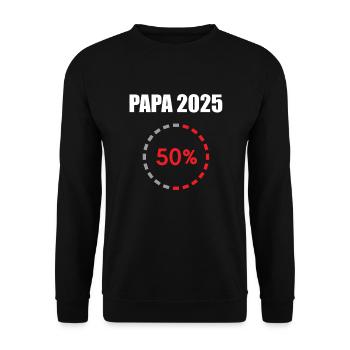 Dad 2025 Gift Men Men Father Pregnant - Unisex Sweatshirt - black - Front - Alina (178cm) & Michal (187cm)