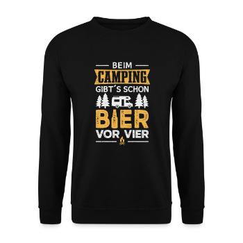 Camping Bier Wohnmobil Camper Campingplatz - Unisex Pullover - Schwarz - Vorne - Alina (178cm) & Michal (187cm)