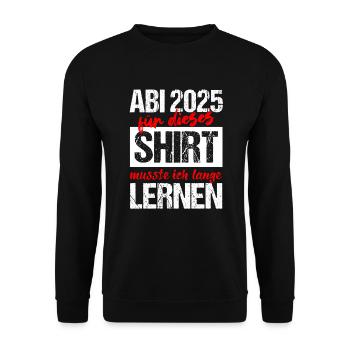 Abi 2025 Gymnasium Graduation Gift Abitur 2025 - Unisex Sweatshirt - black - Front - Alina (178cm) & Michal (187cm)