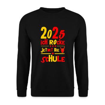School Child 2025 Young Girls School Enrollment 2025 Decoration - Unisex Sweatshirt - black - Front - Alina (178cm) & Michal (187cm)