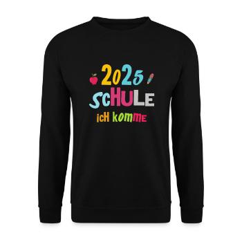 Schulkind 2025 Junge Mädchen Einschulung 2025 Deko - Unisex Pullover - Schwarz - Vorne - Alina (178cm) & Michal (187cm)
