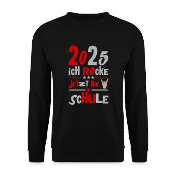 School Child 2025 Young Girls School Enrollment 2025 Decoration - Unisex Sweatshirt - black - Front - Alina (178cm) & Michal (187cm)