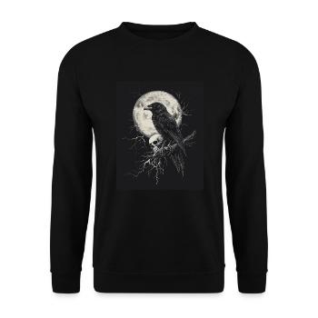 Raven Skull Moon Dark Gothic Black Crow - Unisex Sweatshirt - black - Front - Alina (178cm) & Michal (187cm)