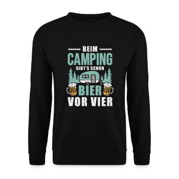 Camping Bier vor vier Wohnwagen Camper - Unisex Pullover - Schwarz - Vorne - Alina (178cm) & Michal (187cm)