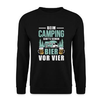 Camping Bier vor vier Wohnmobil Camper - Unisex Pullover - Schwarz - Vorne - Alina (178cm) & Michal (187cm)