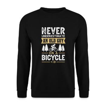 Bicycle Old Guy Cyclist Cycling Bike Biking - Unisex Sweatshirt - black - Front - Alina (178cm) & Michal (187cm)