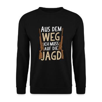 Jäger Jagen Jagd Jungjäger Jagdzeit Jagdschein - Unisex Pullover - Schwarz - Vorne - Alina (178cm) & Michal (187cm)