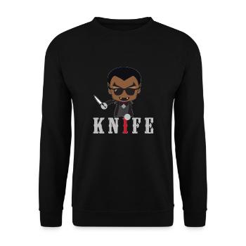 Little Knife / Daywalker Vampire Teen Gift Idea - Unisex Sweatshirt - black - Front - Alina (178cm) & Michal (187cm)