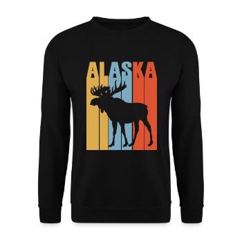 Alaska Moose Travel Vacation Voyageurs Randonnée - Sweat-shirt Unisexe - noir - Devant - Alina (178cm) & Michal (187cm)