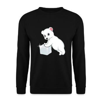 L’ours polaire sur le glaçon - Sweat-shirt Unisexe - noir - Devant - Alina (178cm) & Michal (187cm)