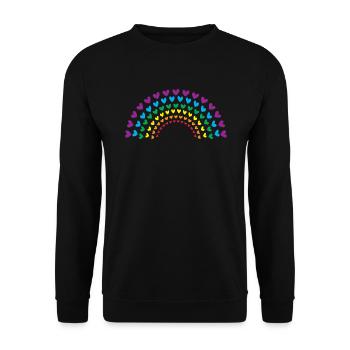 Rainbow of Hearts - Unisex Sweatshirt - black - Front - Alina (178cm) & Michal (187cm)