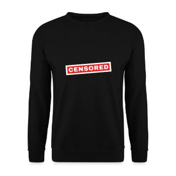 Zensierte Shirt Schriftart - Unisex Pullover - Schwarz - Vorne - Alina (178cm) & Michal (187cm)
