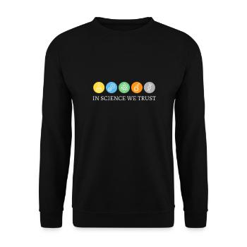 In Science We Trust - Unisex Sweatshirt - black - Front - Alina (178cm) & Michal (187cm)