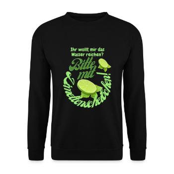 Ihr wollt mir das Wasser reichen? - Unisex Pullover - Schwarz - Vorne - Alina (178cm) & Michal (187cm)