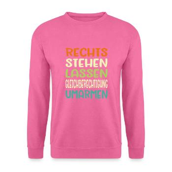 rechts stehen lassen - Unisex Pullover - Pink - Vorne