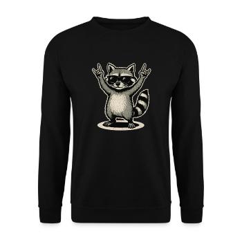 Rock Musique raton laveur Drôle Humour Idée cadeau - Sweat-shirt Unisexe - noir - Devant - Alina (178cm) & Michal (187cm)