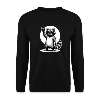 Rock Musique raton laveur Drôle Humour Idée cadeau - Sweat-shirt Unisexe - noir - Devant - Alina (178cm) & Michal (187cm)