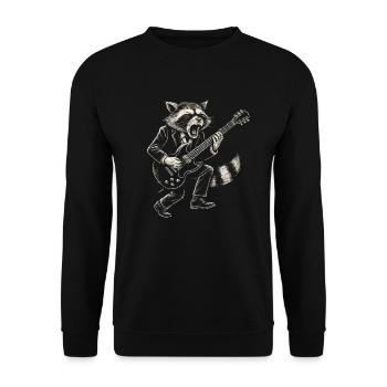 Rock Musique raton laveur Drôle Humour Idée cadeau - Sweat-shirt Unisexe - noir - Devant - Alina (178cm) & Michal (187cm)