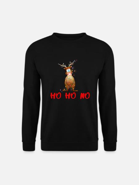 HO HO NO Reindeer Rudolf with the red nose - Unisex Sweatshirt - black