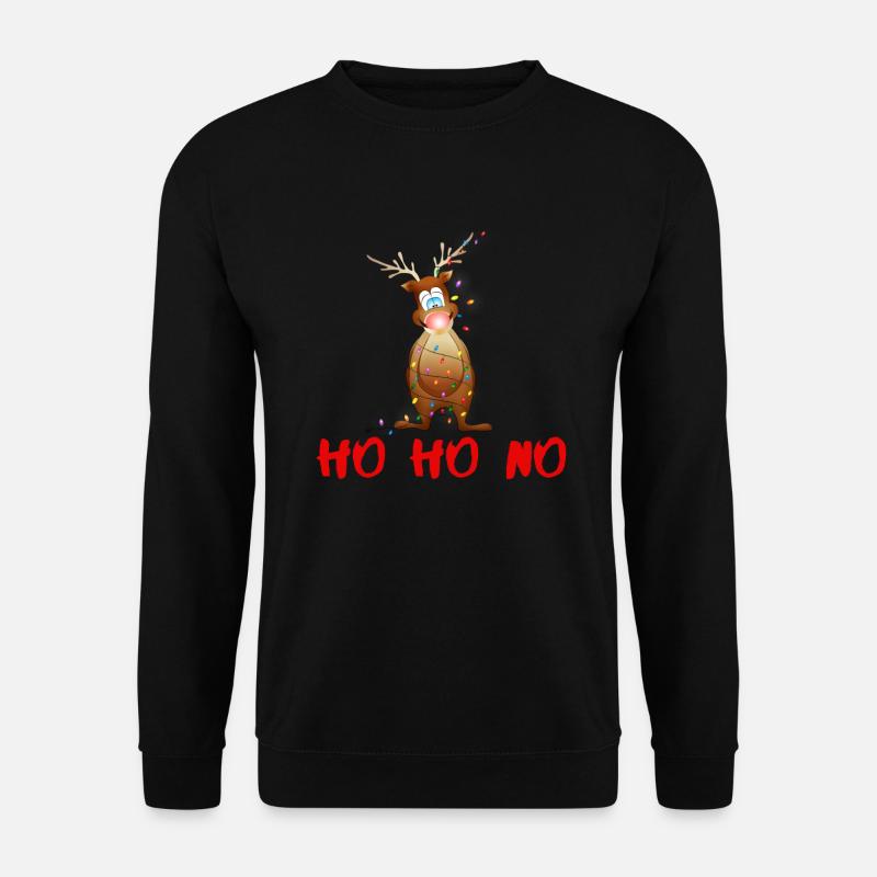 HO HO NO Rentier Rudolf mit der roten Nase - Unisex Pullover - Schwarz