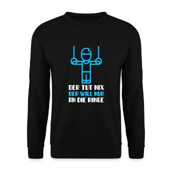 Ringe Turnen Barren Reck Gymnatstik Turner Outfit - Unisex Pullover - Schwarz - Vorne - Alina (178cm) & Michal (187cm)