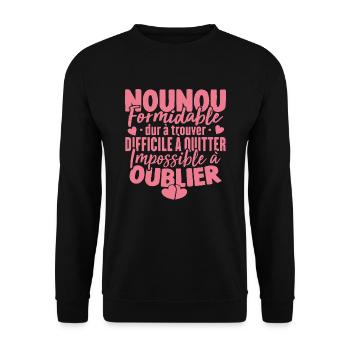 Nounou Formidable Super Idée Cadeau Pour Nounou - Sweat-shirt Unisexe - noir - Devant - Alina (178cm) & Michal (187cm)