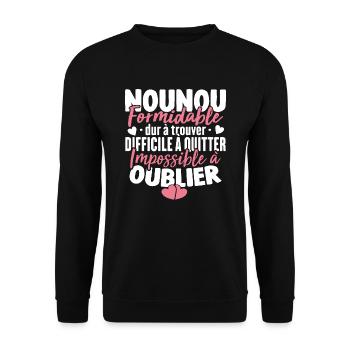 Nounou Formidable Super Idée Cadeau Pour Nounou - Sweat-shirt Unisexe - noir - Devant - Alina (178cm) & Michal (187cm)