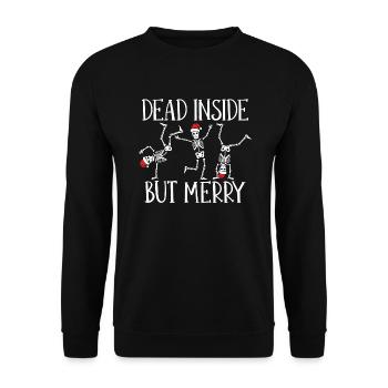 Christmas Dancing Skeleton Santa Dead - Unisex Pullover - Schwarz - Vorne - Alina (178cm) & Michal (187cm)