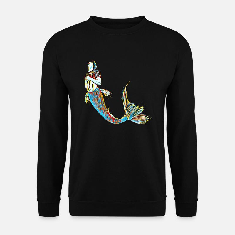 Meerjungmann bunt | Geschenk - Unisex Pullover - Schwarz