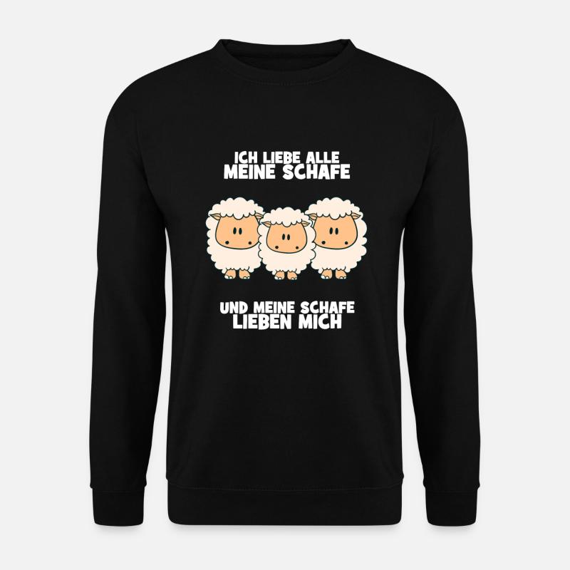 Ich liebe alle meine Schafe Schaf Lamm Bock Ziege - Unisex Pullover - Schwarz