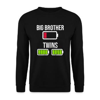Brother of twins - Unisex Sweatshirt - black - Front - Alina (178cm) & Michal (187cm)