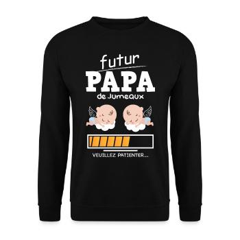 Jumeaux - Sweat-shirt Unisexe - noir - Devant - Alina (178cm) & Michal (187cm)