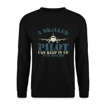 The pilot - Unisex Sweatshirt - black - Front - Alina (178cm) & Michal (187cm)