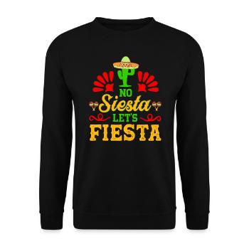 No Siesta Let's Fiesta Mexican Pride Cinco De - Unisex Sweatshirt - black - Front - Alina (178cm) & Michal (187cm)