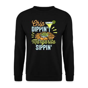 Chip Dippin' Margarita Sippin' Alcohol Lover - Unisex Sweatshirt - black - Front - Alina (178cm) & Michal (187cm)