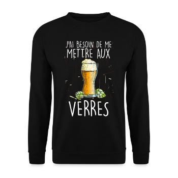Papa a Besoin De Détente Bière Apéro Apéritif - Sweat-shirt Unisexe - noir - Devant - Alina (178cm) & Michal (187cm)