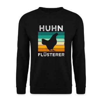 Huhn flüsterer - Unisex Pullover - Schwarz - Vorne - Alina (178cm) & Michal (187cm)