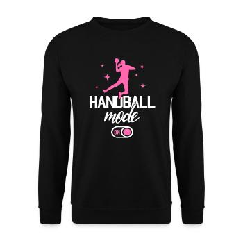 Handball Fashion Handball Player Handball Player - Unisex Sweatshirt - black - Front - Alina (178cm) & Michal (187cm)