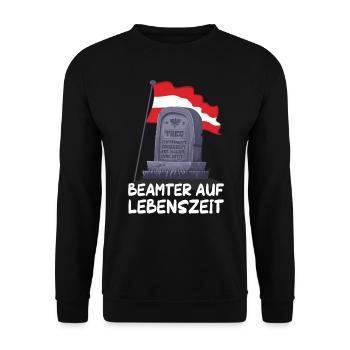 Polizei, Bundesheer, Beamte - Lustiger Spruch - Unisex Pullover - Schwarz - Vorne - Alina (178cm) & Michal (187cm)