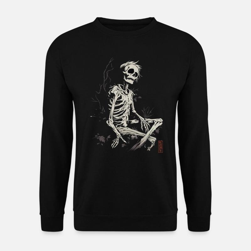 Sitting Skeleton - Unisex Sweatshirt - black