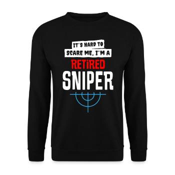 Its Hard To Scare Me I Am A Retired Sniper - Unisex Sweatshirt - black - Front - Alina (178cm) & Michal (187cm)