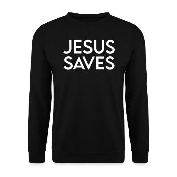 JÉSUS SAVE - Sweat-shirt Unisexe - noir - Devant - Alina (178cm) & Michal (187cm)