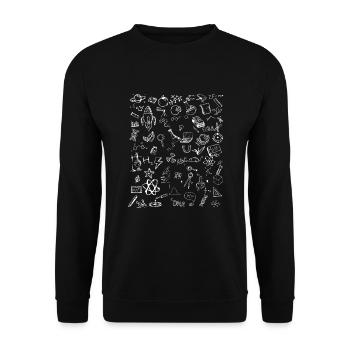 Science Physics Math Chemistry Biology Astro - Unisex Sweatshirt - black - Front - Alina (178cm) & Michal (187cm)