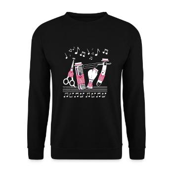 Barbershopper, Harmonie, Singen, Geschenkidee - Unisex Pullover - Schwarz - Vorne - Alina (178cm) & Michal (187cm)