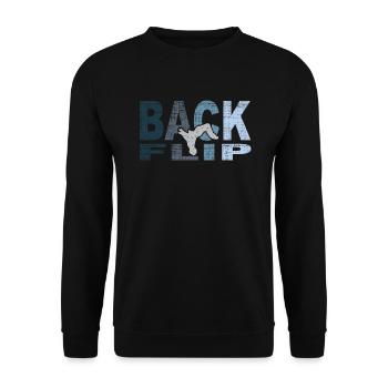 Backflip, silhouette, gift, sport, acrobatics - Unisex Sweatshirt - black - Front - Alina (178cm) & Michal (187cm)
