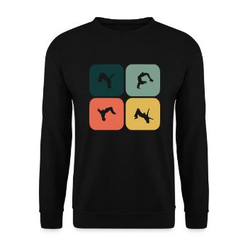 Backflip, somersault - Unisex Sweatshirt - black - Front - Alina (178cm) & Michal (187cm)