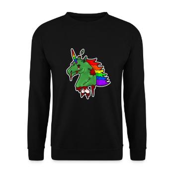 Licorne Zombie - Sweat-shirt Unisexe - noir - Devant - Alina (178cm) & Michal (187cm)